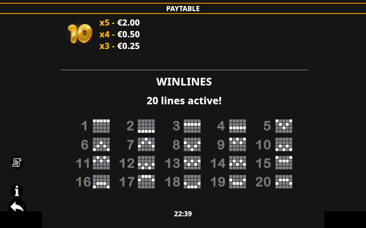 Piggy Staxx paytable information screen
