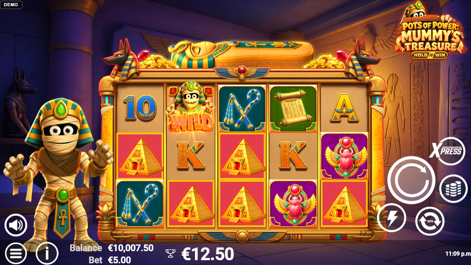 Pots of Power Mummy's Treasure wild symbols