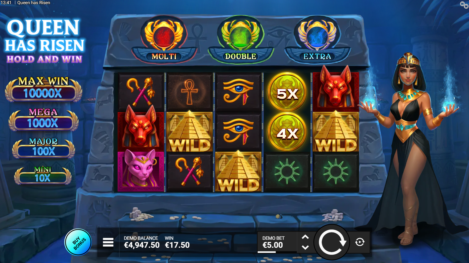 Queen Has Risen wild symbols shown on the reel grid