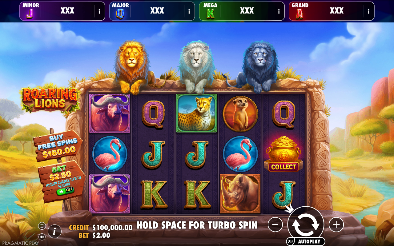 Roaring Lions - Brasil Jackpot base game