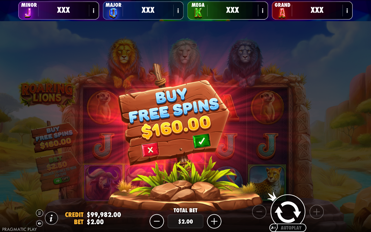 Roaring Lions - Brasil Jackpot bonus buy