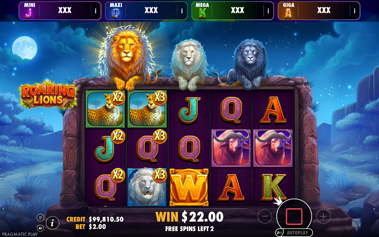 Roaring Lions - Oranje Jackpot bonus round