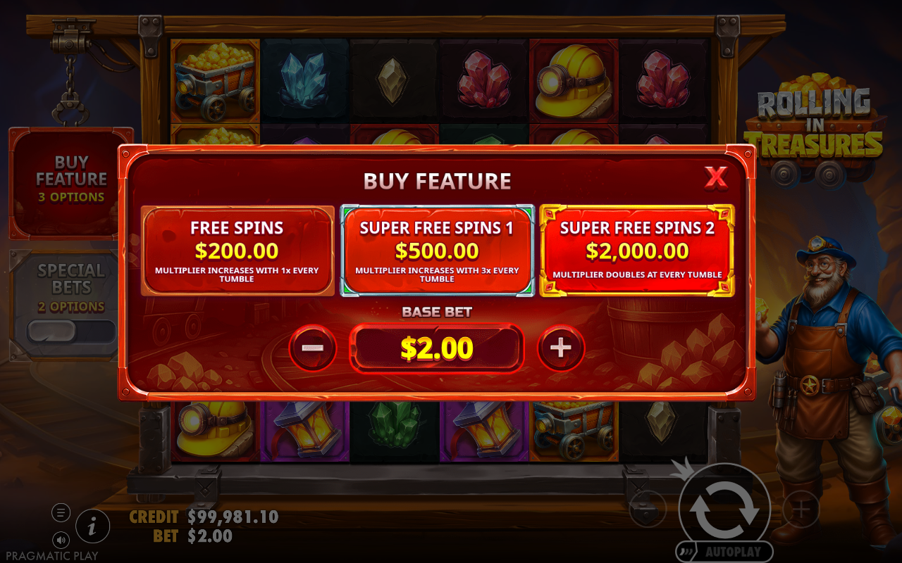 Rolling in Treasures bonus buy