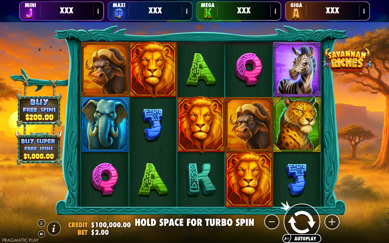 Savannah Riches - Oranje Jackpot base game