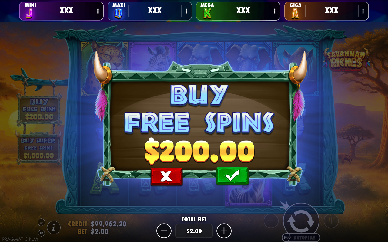 Savannah Riches - Oranje Jackpot bonus buy