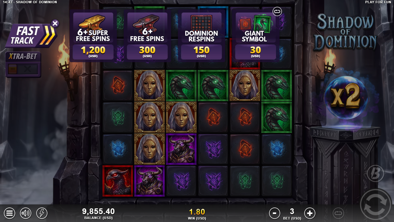 Shadow Of Dominion Fast Track bonus buy options screen