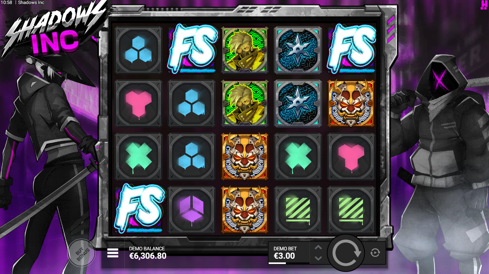Shadows Inc scatter symbols - FS scatters that trigger bonus features