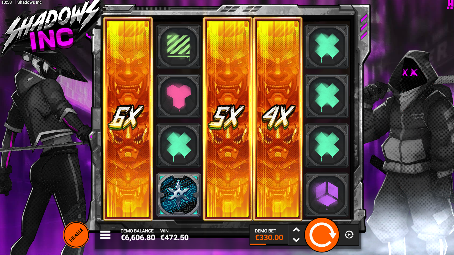 Shadows Inc Trouble Trio FeatureSpins bonus buy mode