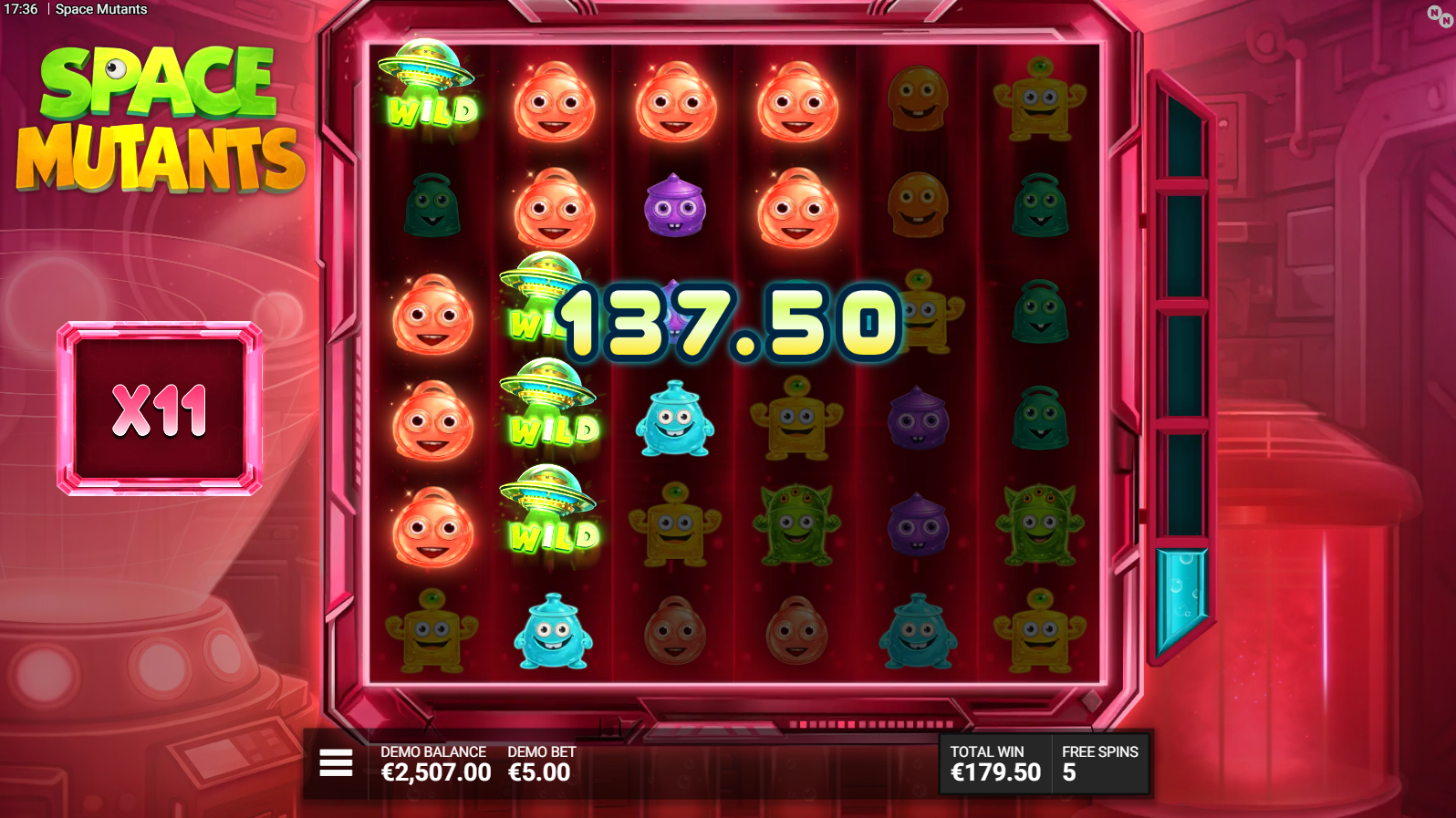 Space Mutants Space Chaos Bonus free spins feature