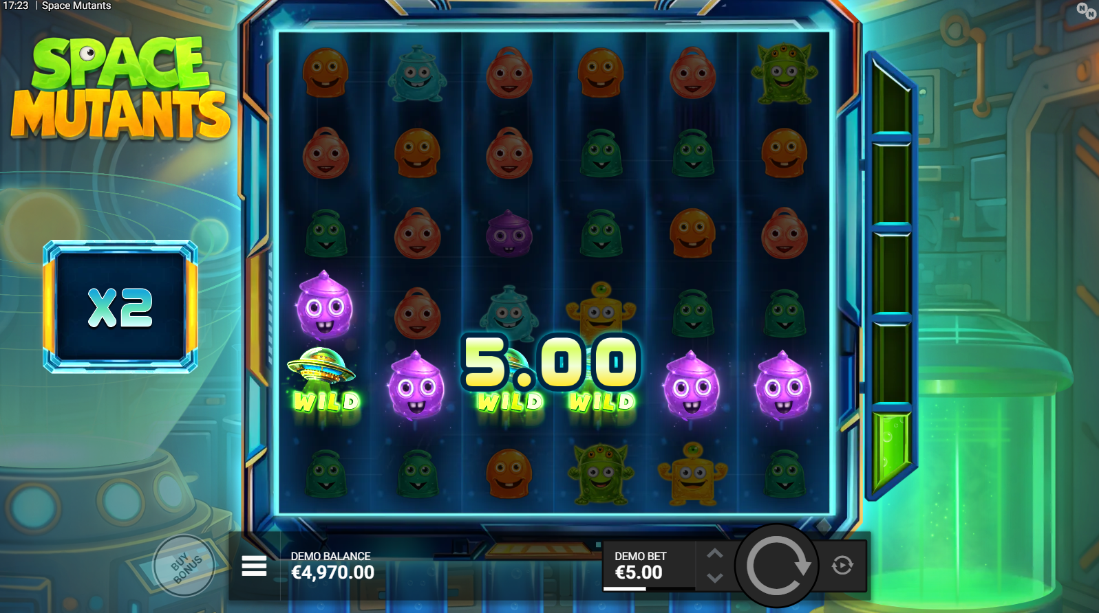 Space Mutants Wild UFO symbol on the reels