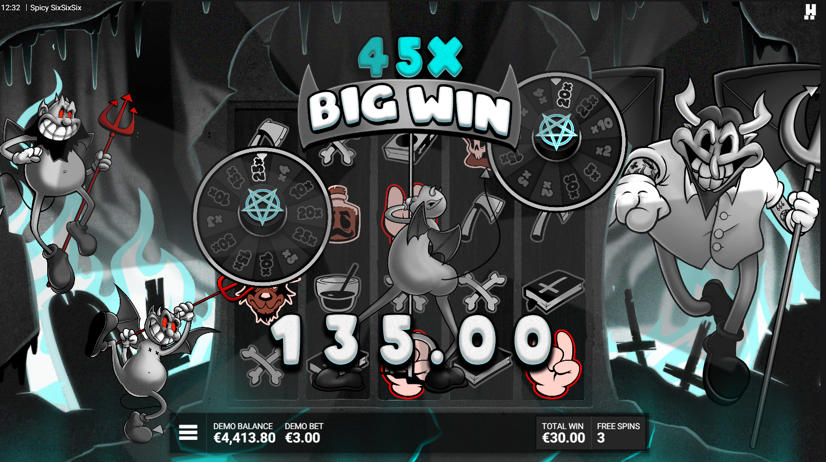 Spicy SixSixSix Speak of the Devil free spins