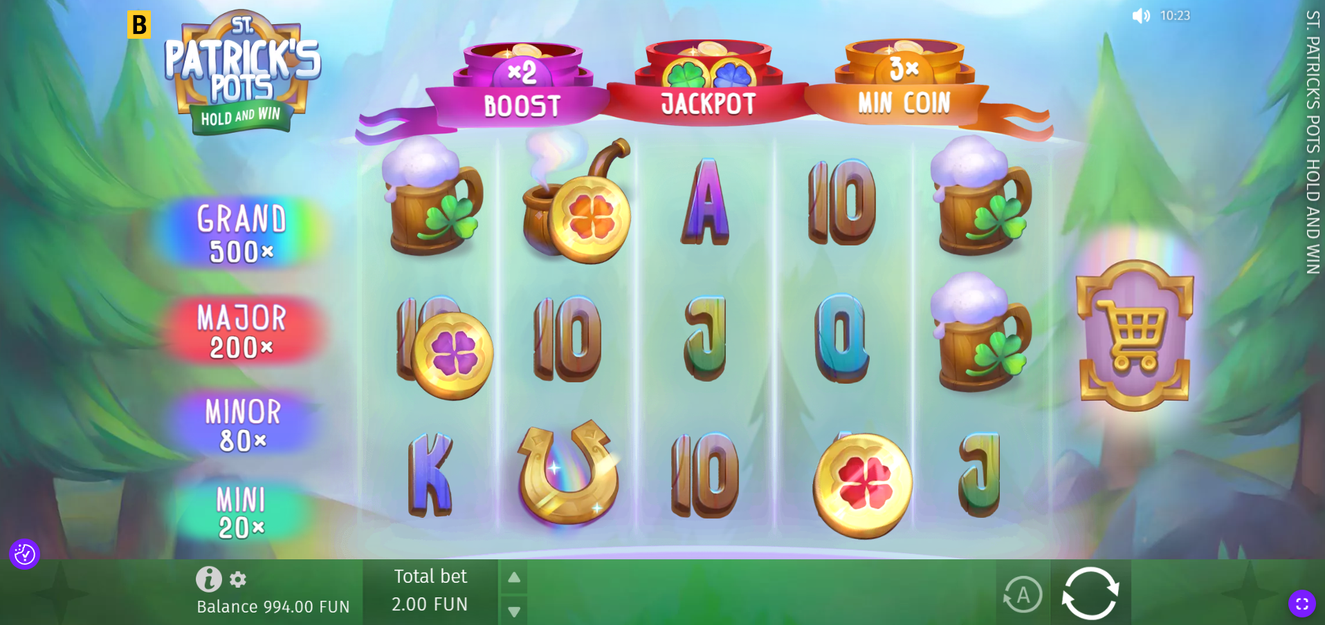St. Patrick's Pots Feature Pots collecting Special symbol tokens