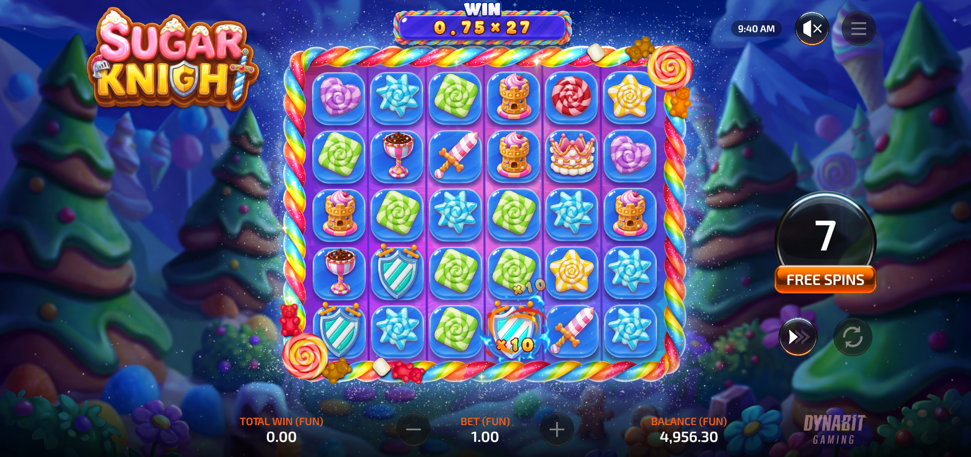 Sugar Knight Free Spins play