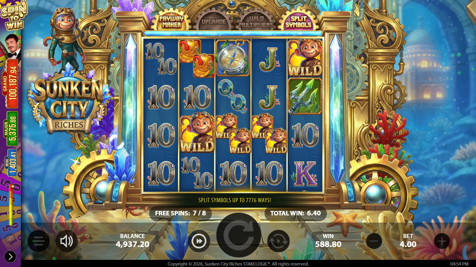 Sunken City Riches Free Spins bonus round