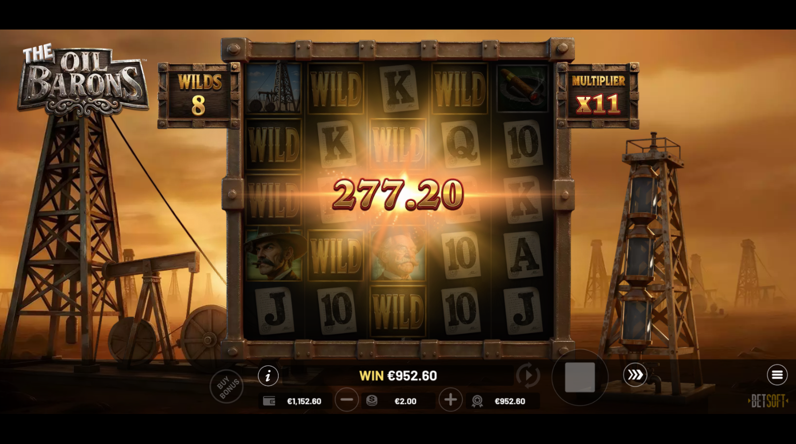 The Oil Barons - The Gusher bonus feature with wild and multiplier collection