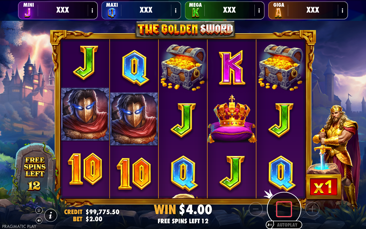 The Golden Sword - Oranje Jackpot bonus round