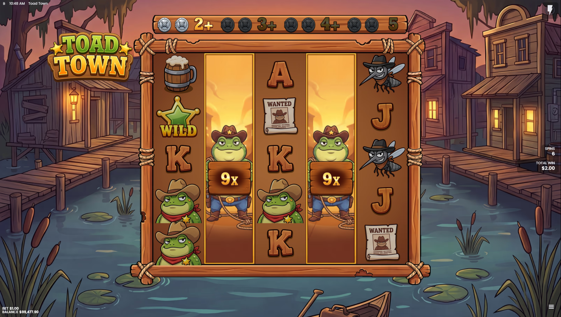 Toad Town slot Free Spins bonus in play