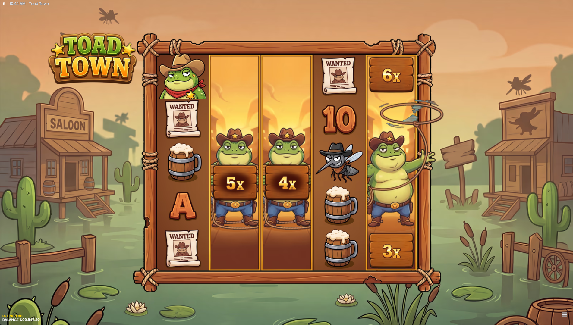 Toad Town slot VS symbol expanding into a Wild Reel with random multiplier applied