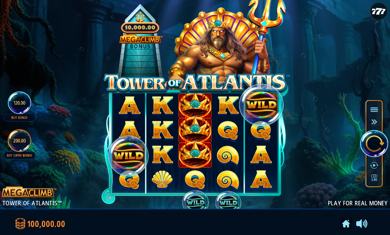 Tower Of Atlantis base game reels