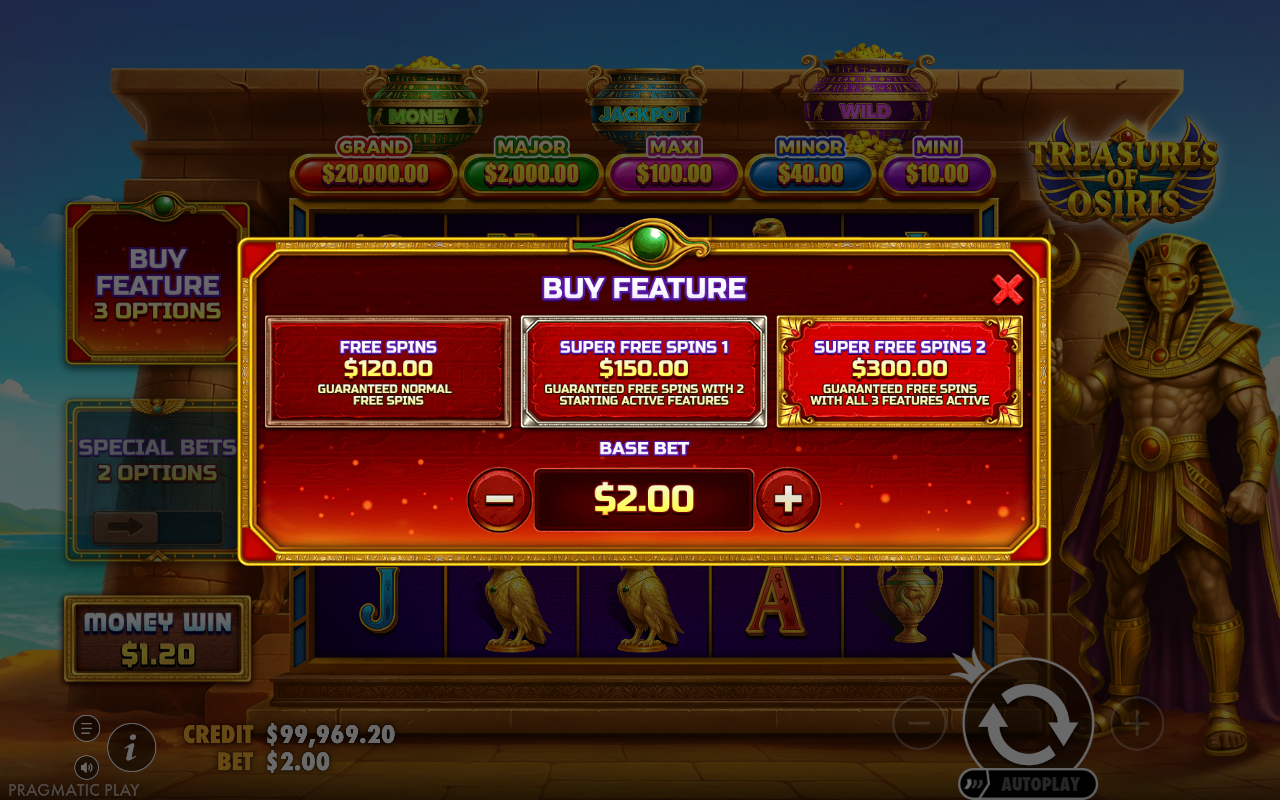 Treasures of Osiris bonus buy