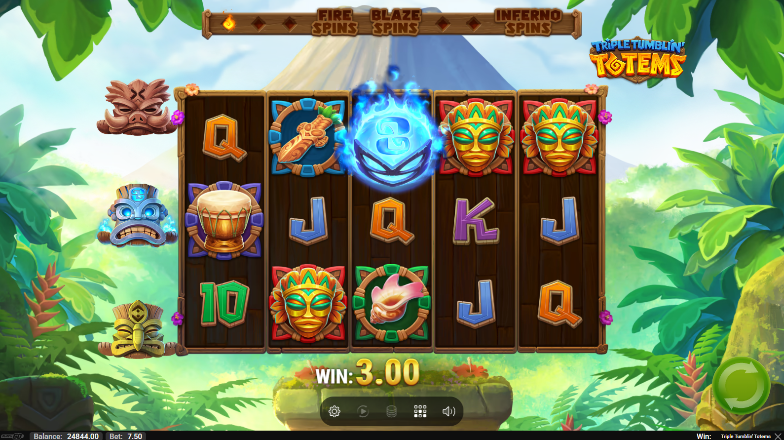 Blue Fire Spirit scatter symbol in Triple Tumblin' Totems