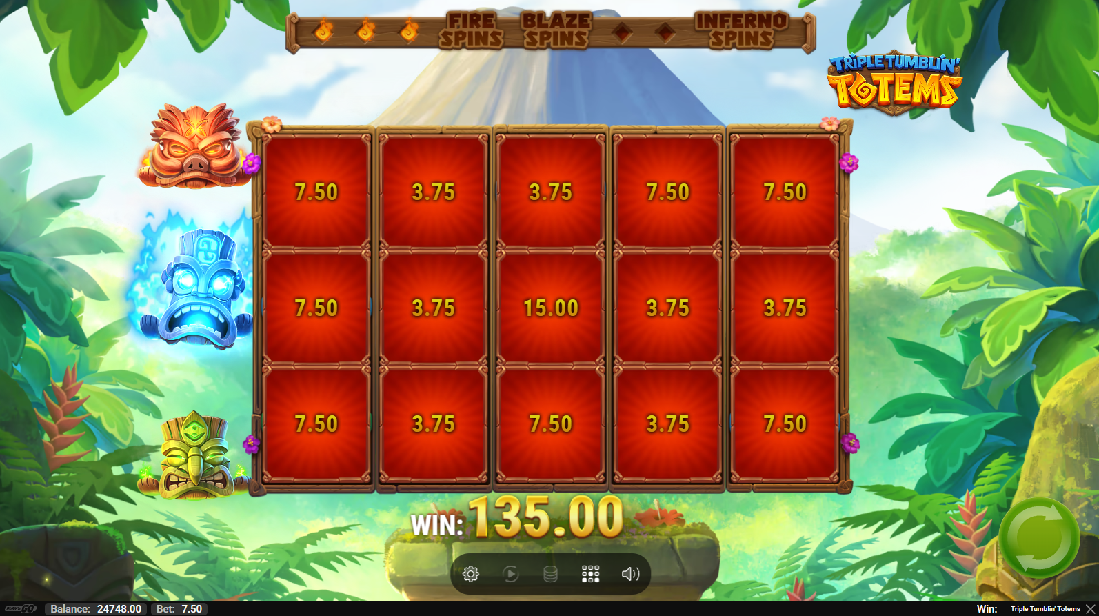Transform Totem Blessing feature in Triple Tumblin' Totems