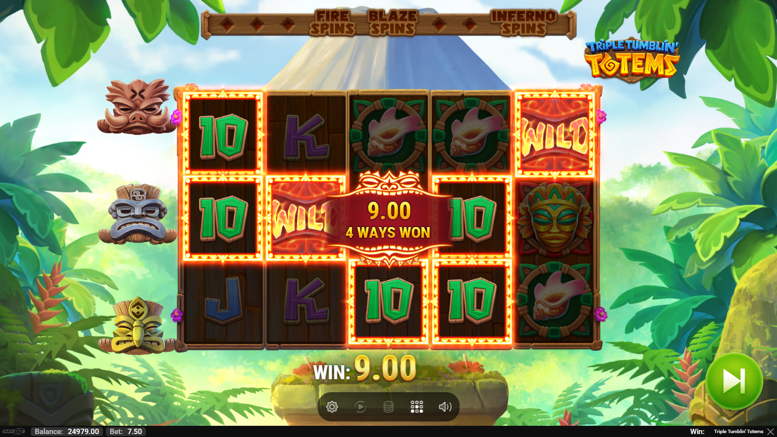 Wild symbols in Triple Tumblin' Totems