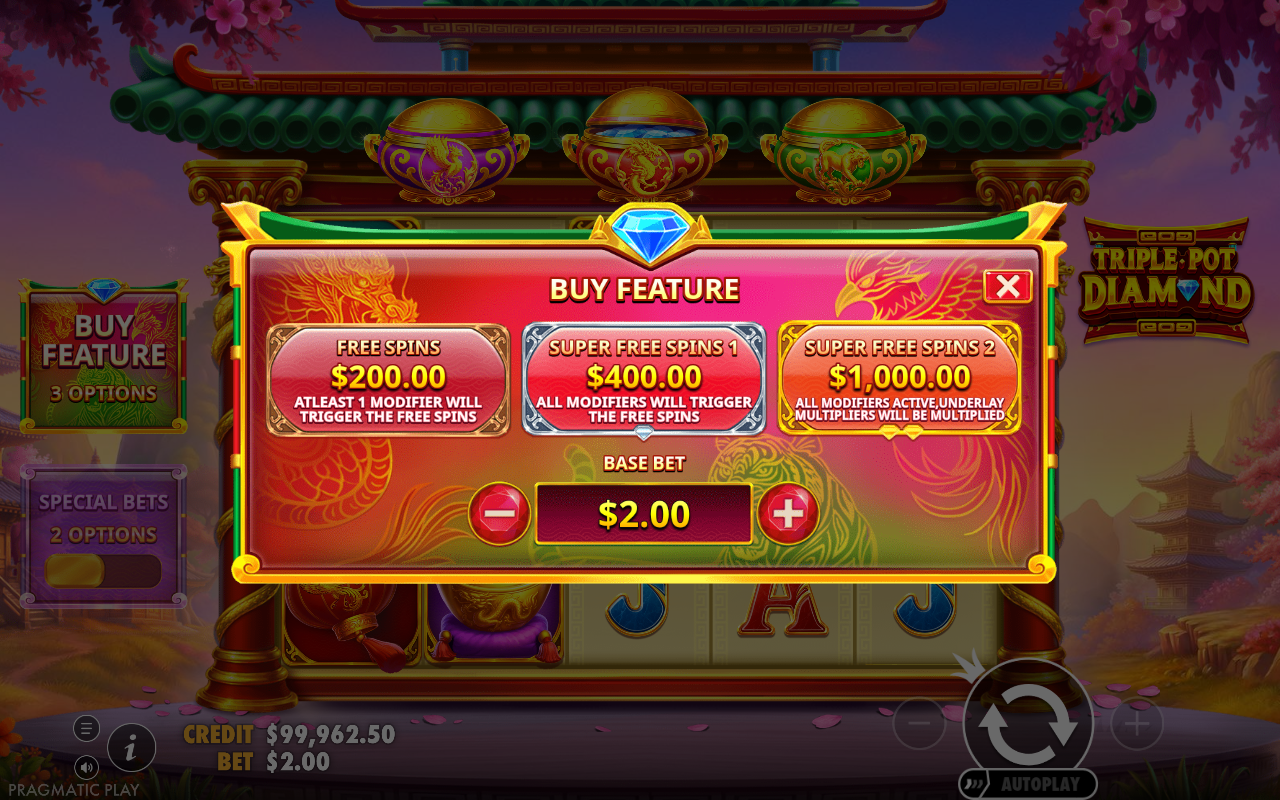 Triple Pot Diamond bonus buy