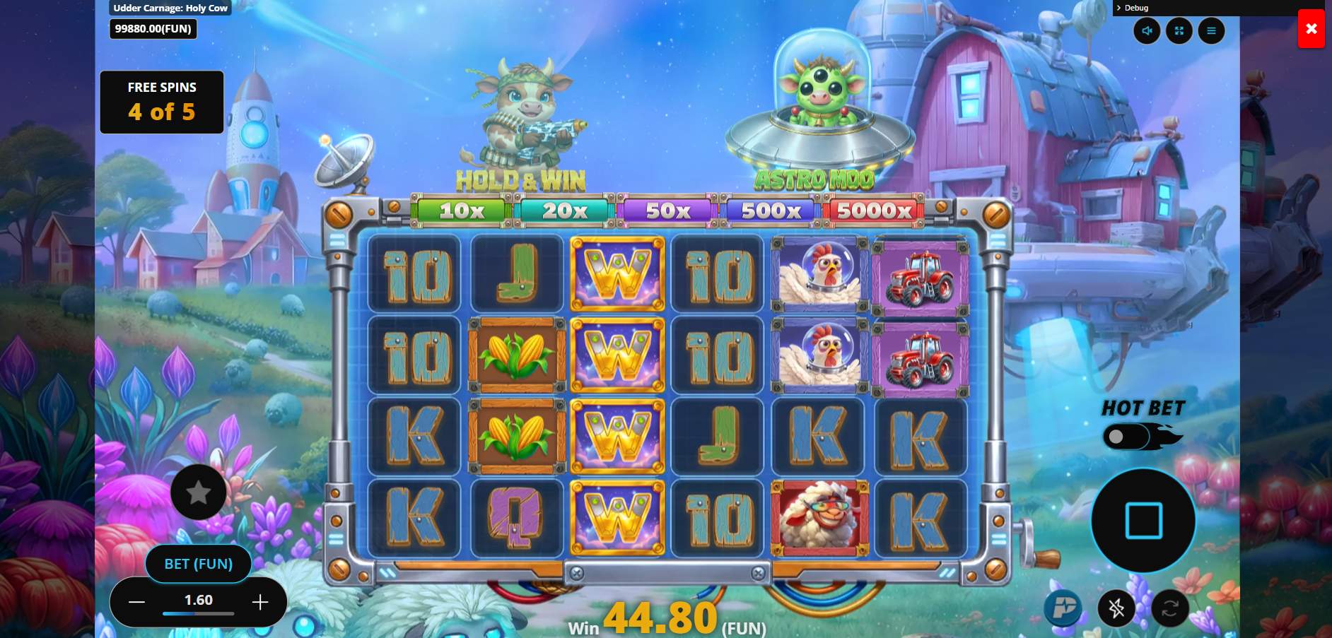 Udder Carnage Holy Cow Free Spins in play screenshot