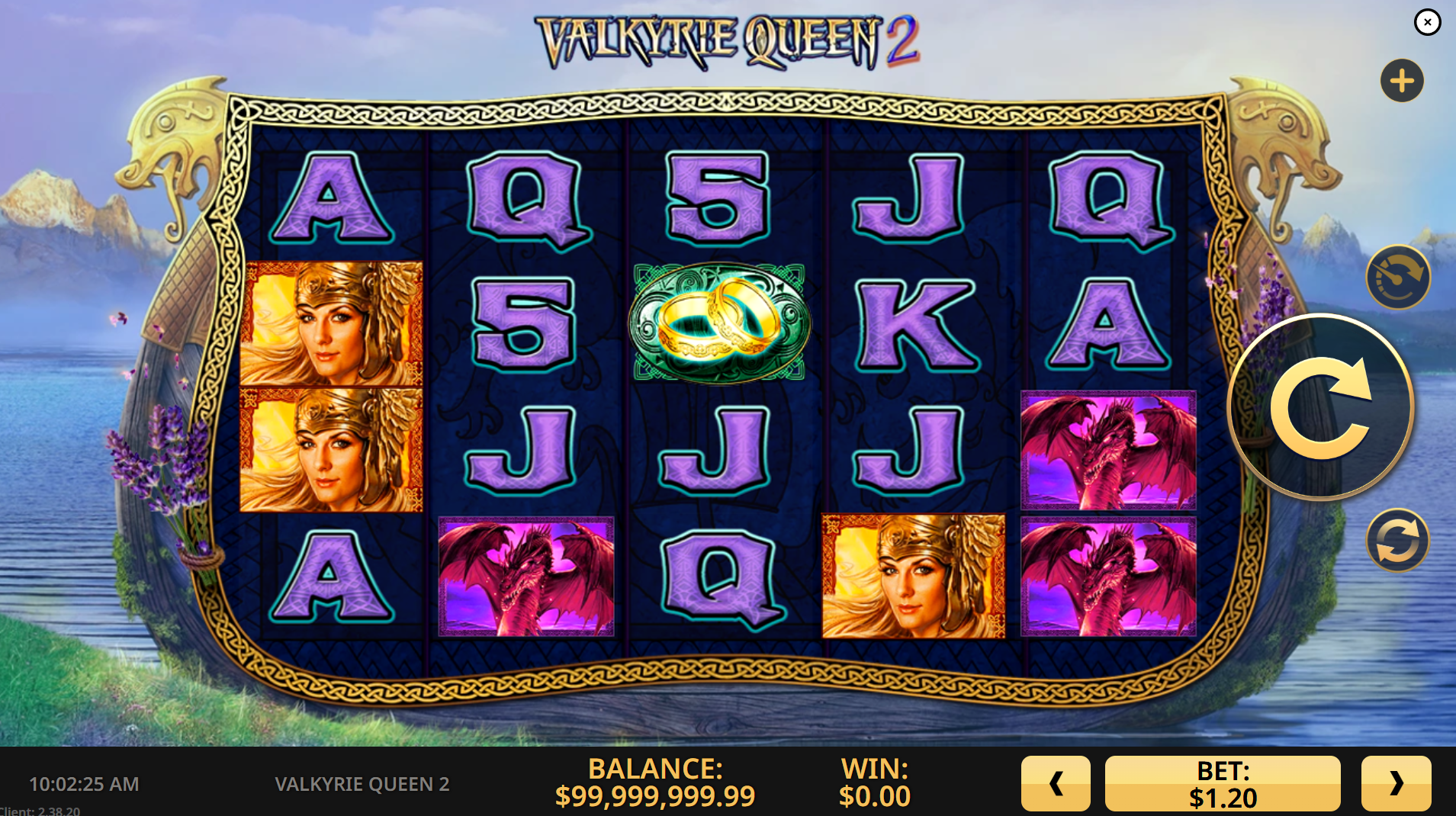 Valkyrie Queen 2 base game showing the 5-reel layout and 178 paylines