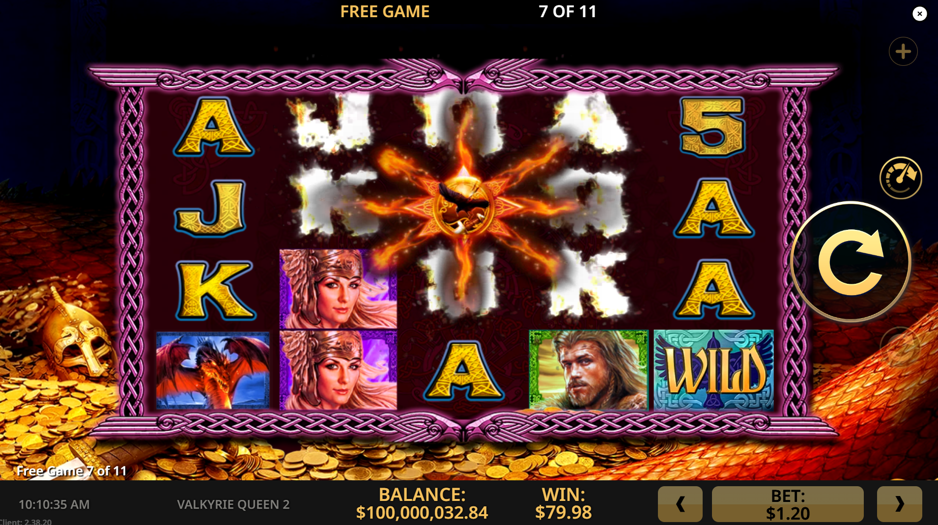 Valkyrie Queen 2 Free Games Bonus in play