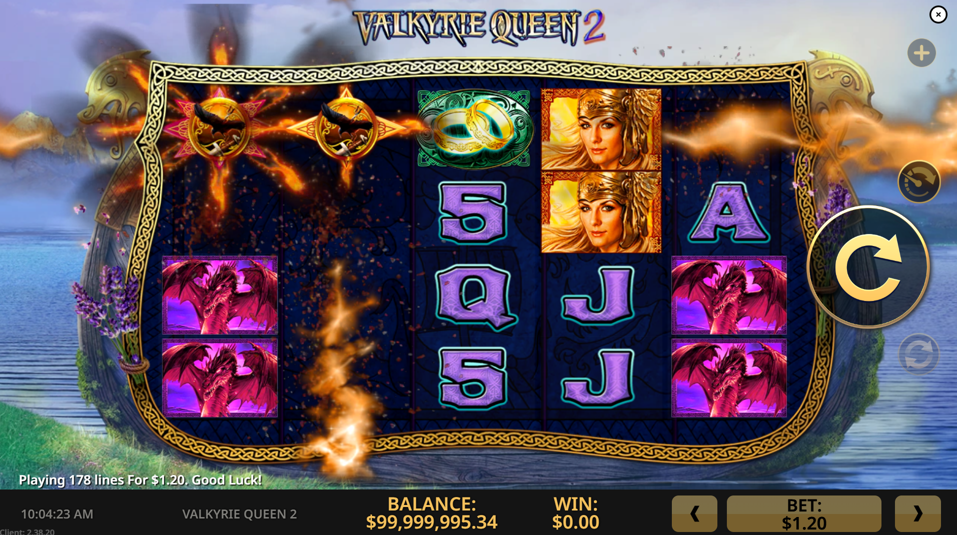 Valkyrie Queen 2 Tumble Blast feature active on the reels