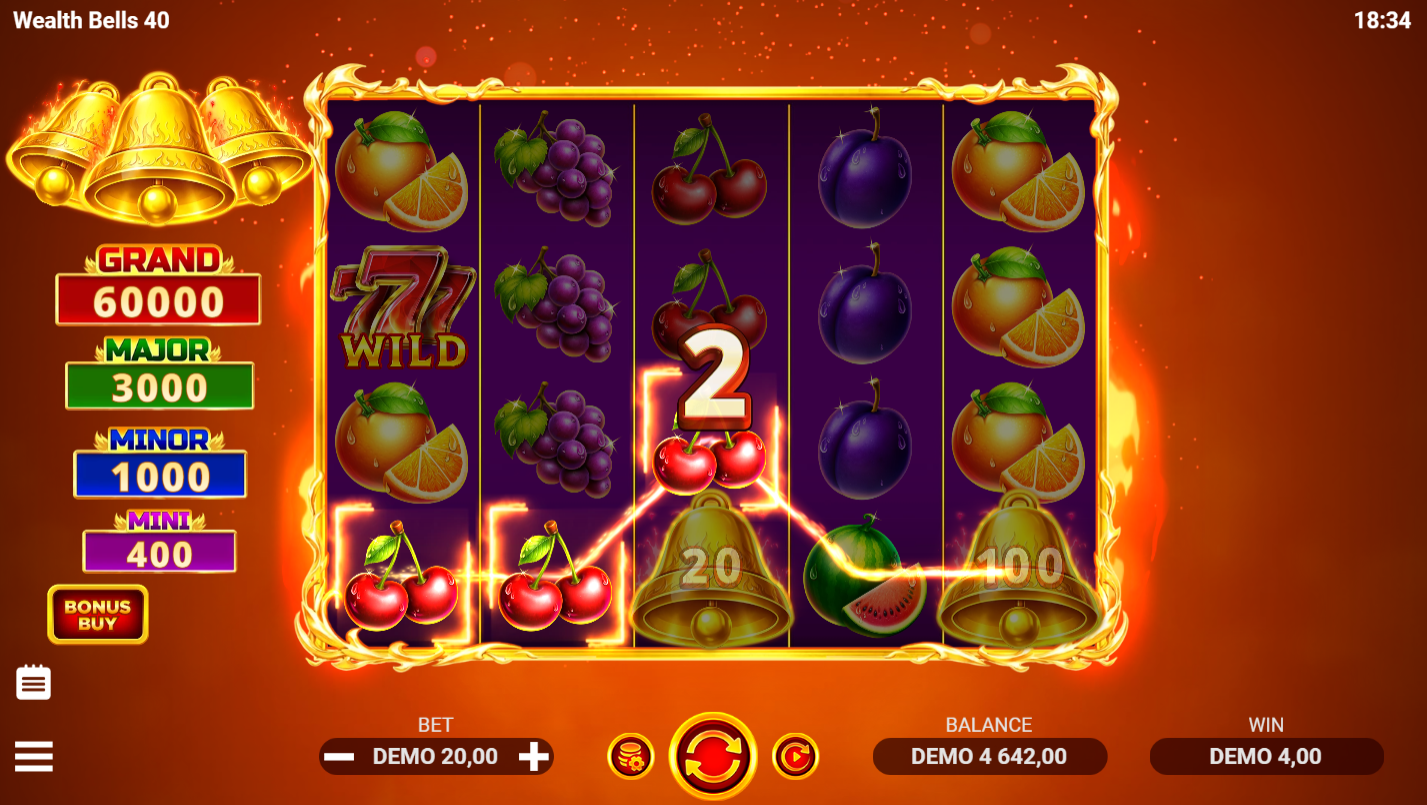 Wealth Bells 40 base game reels