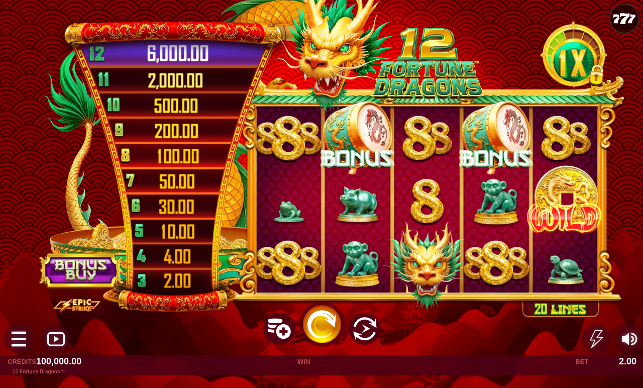 12 Fortune Dragons base game