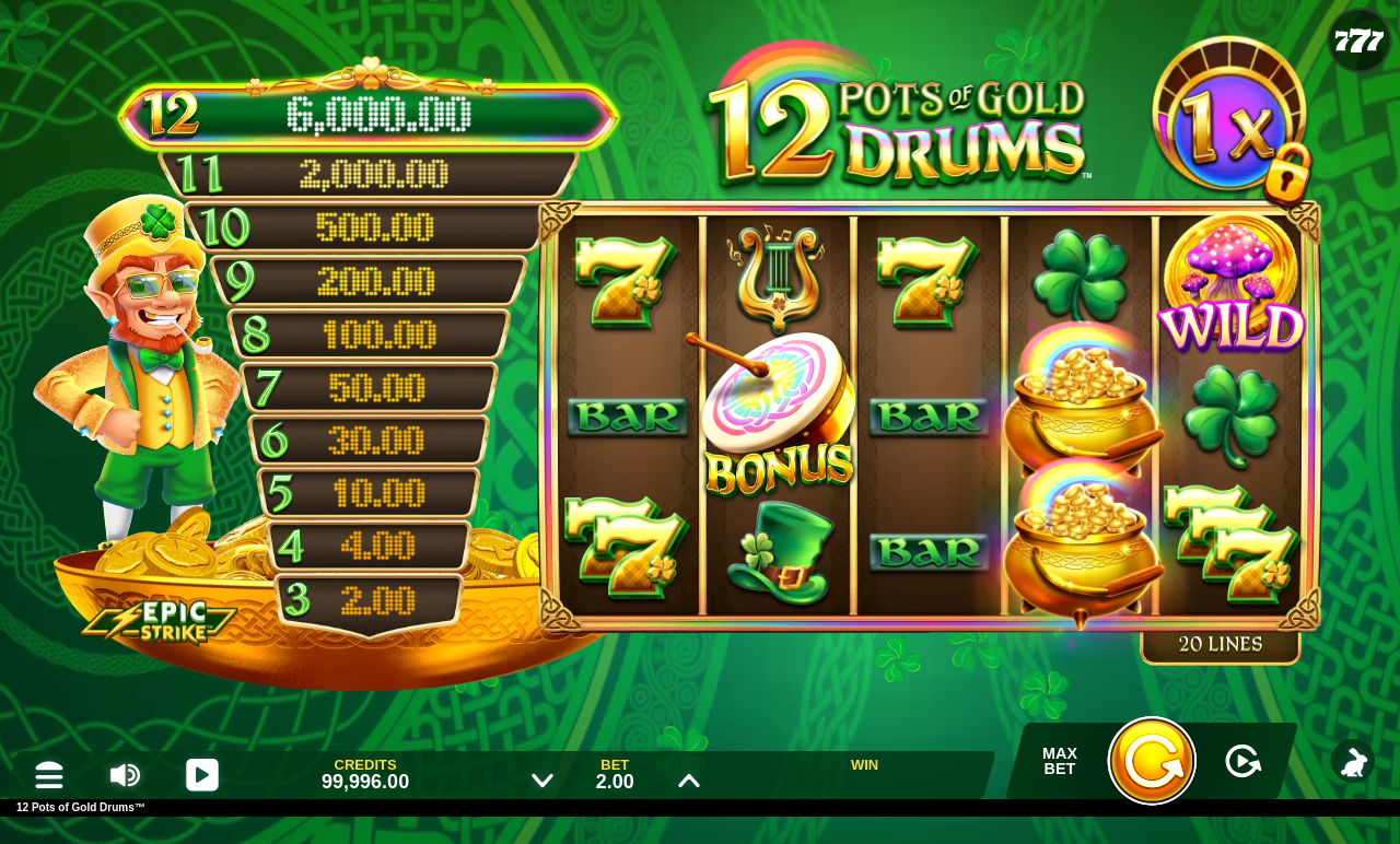 12 Pots of Gold Drums gameplay