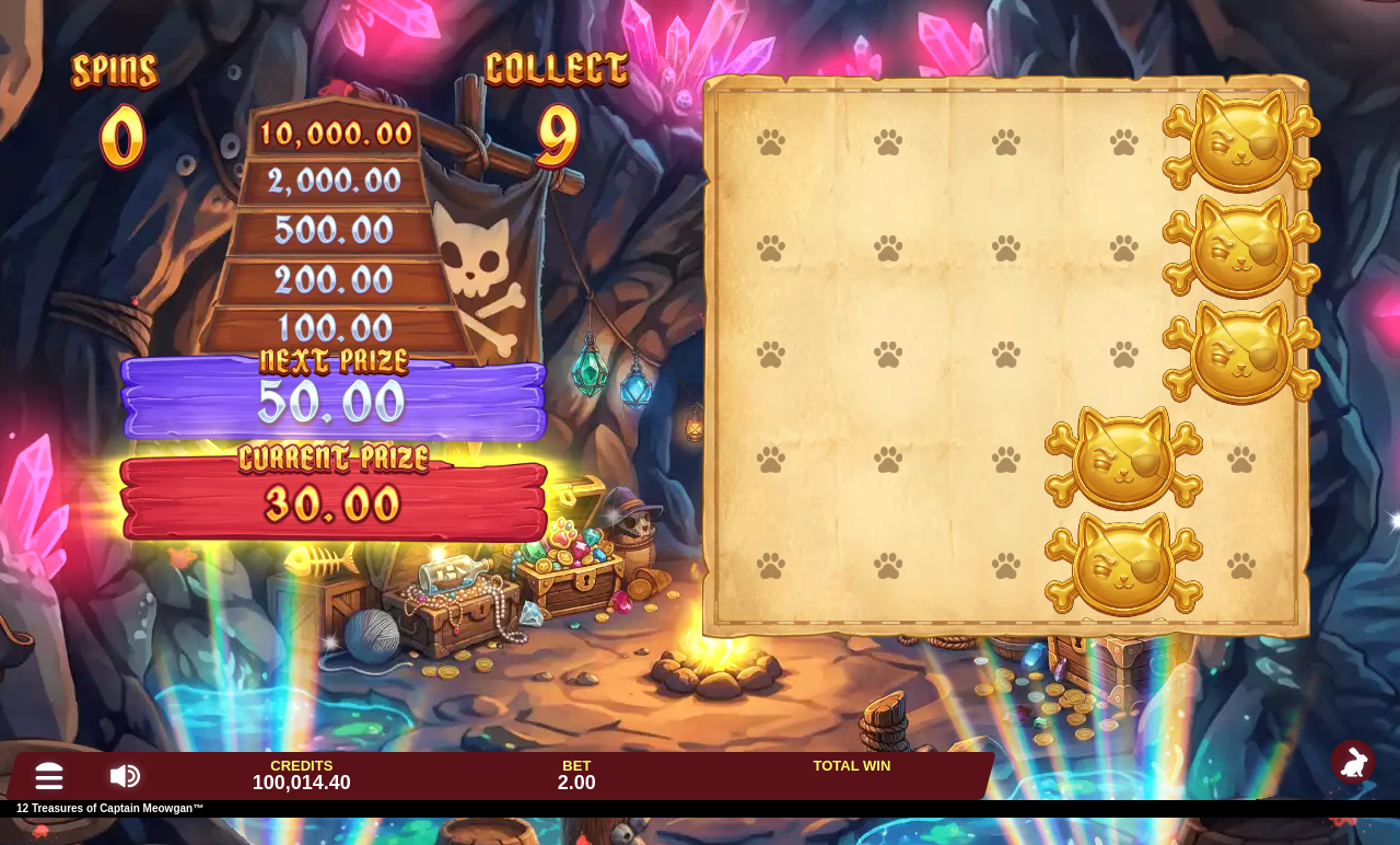 12 Treasures of Captain Meowgan Bonus Spins
