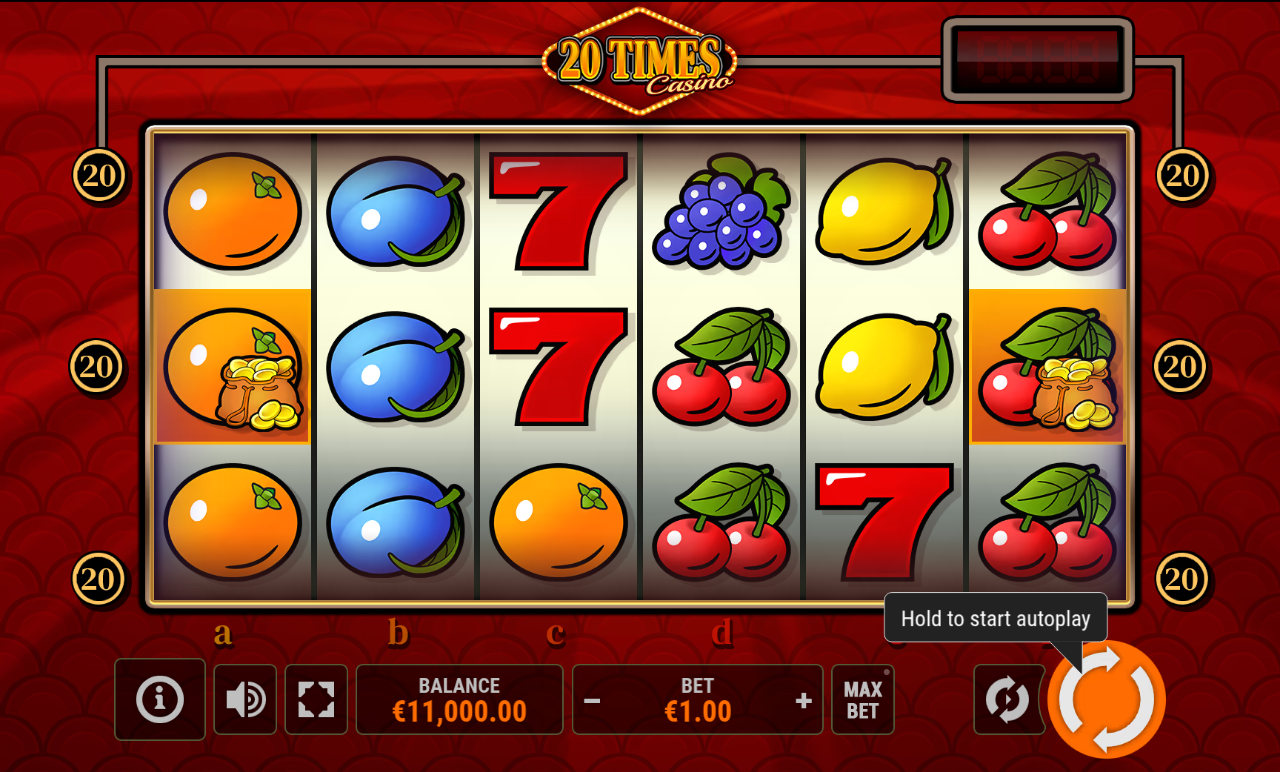 20 Times Casino base game