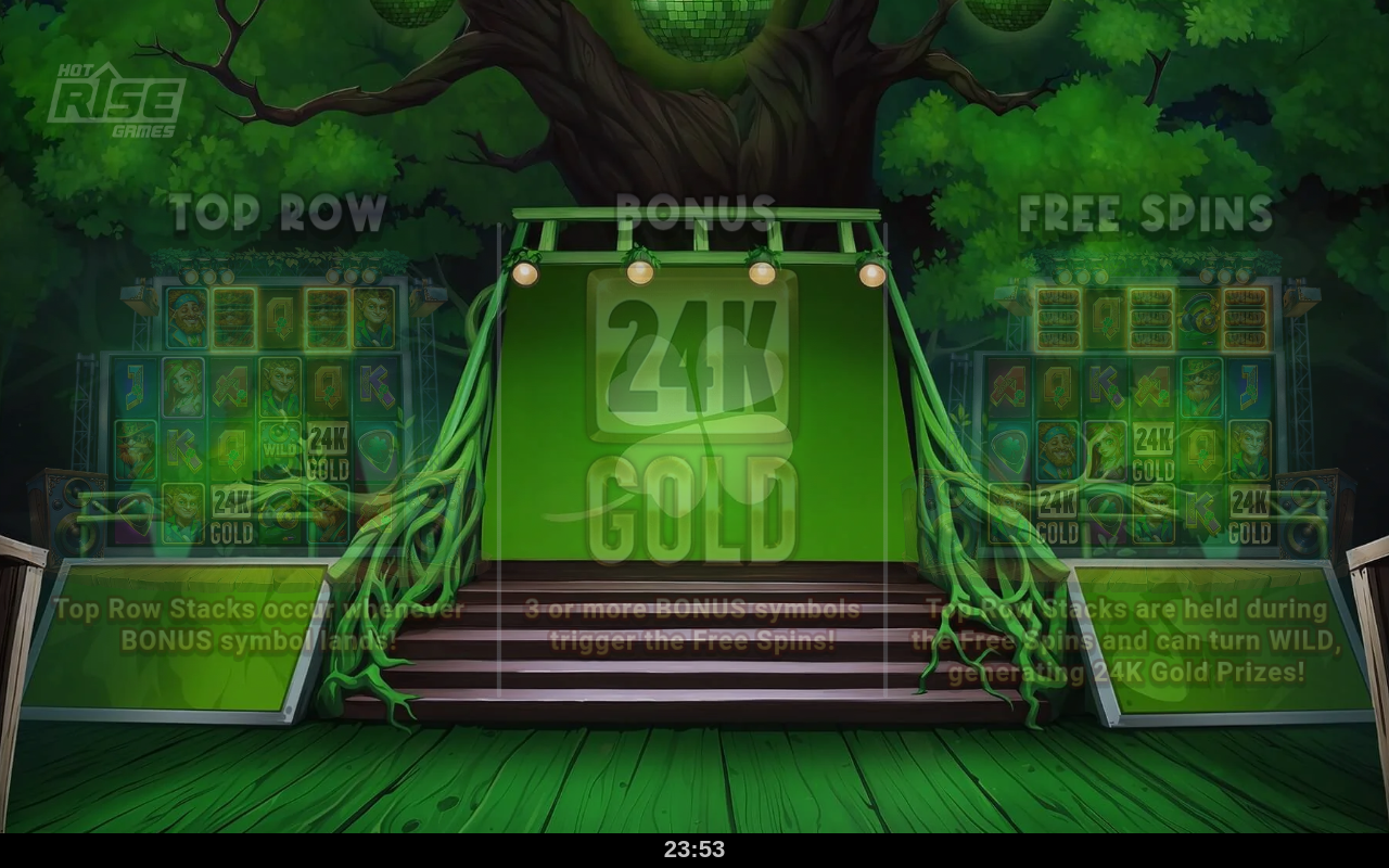24K Gold ShamRock On! information screen