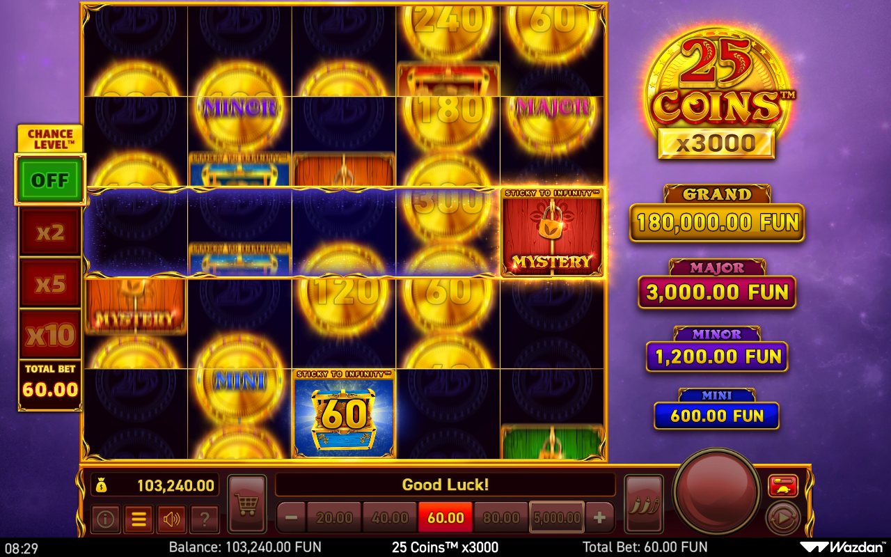25 Coins x3000 gameplay
