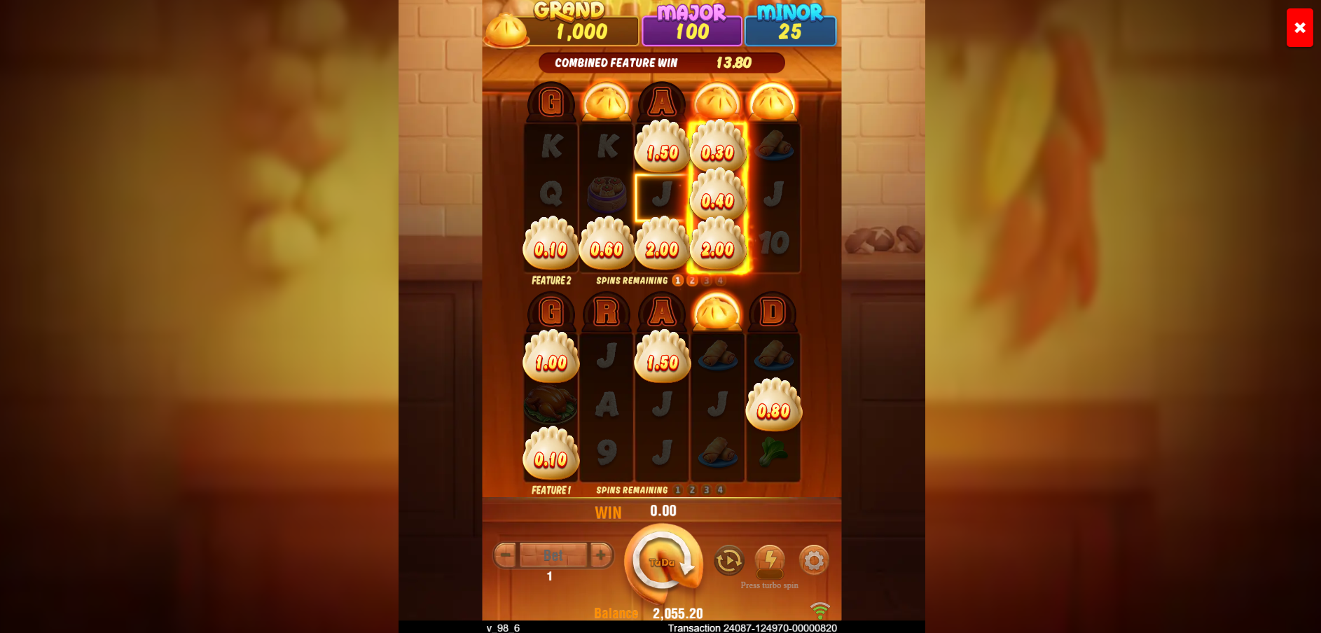 Three Bao Riches Free Spins bonus play