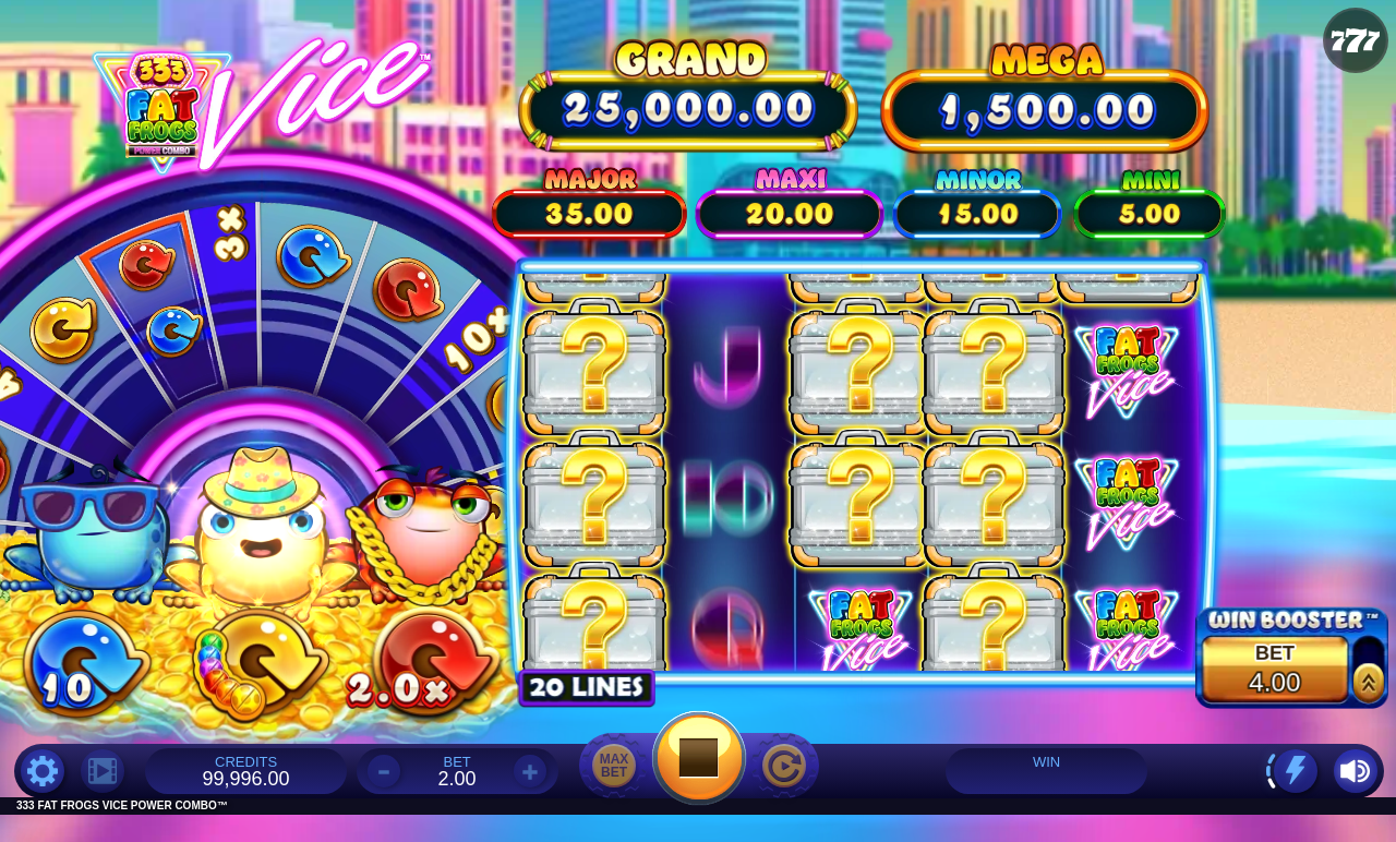 333 Fat Frogs VICE POWER COMBO bonus spins gameplay