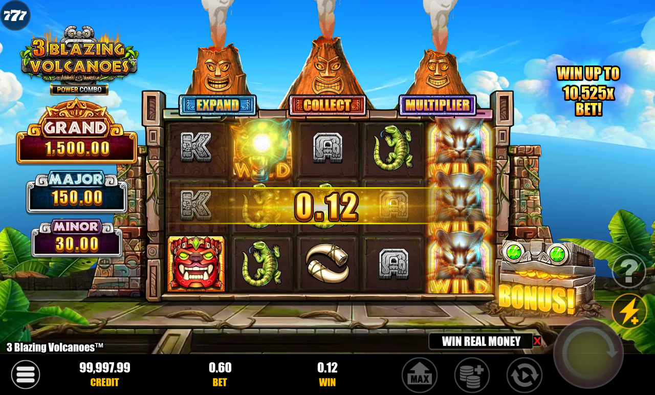 3 Blazing Volcanoes Power Combo gameplay