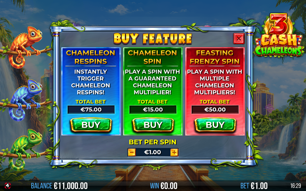 3 Cash Chameleons bonus buy