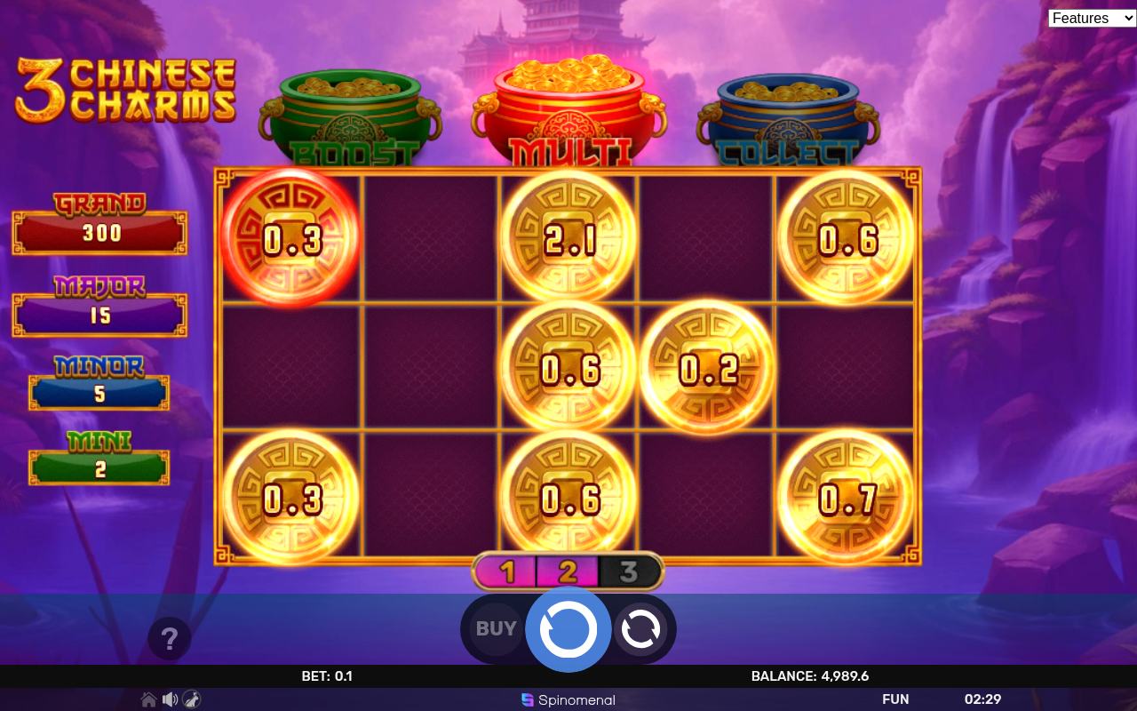 3 Chinese Charms bonus round