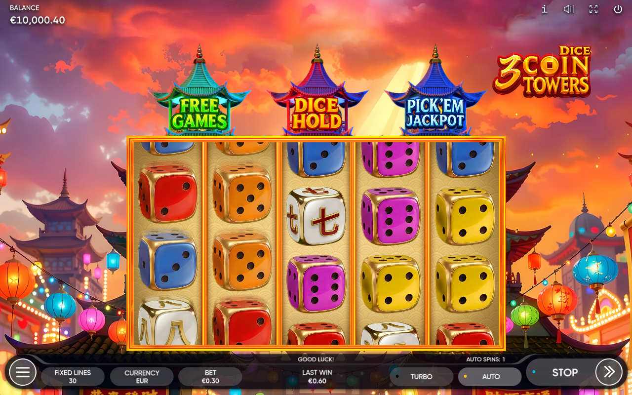3 Coin Towers Dice gameplay
