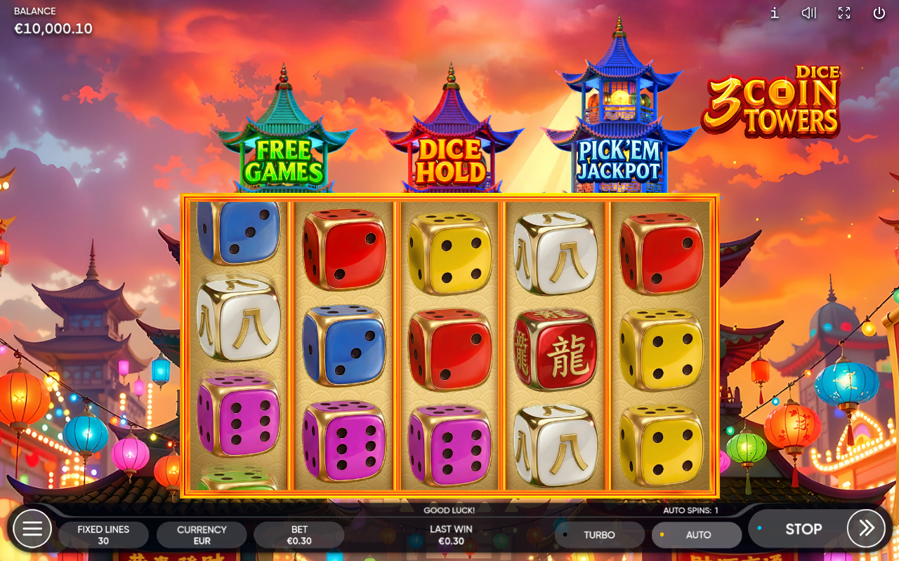 3 Coin Towers Dice gameplay