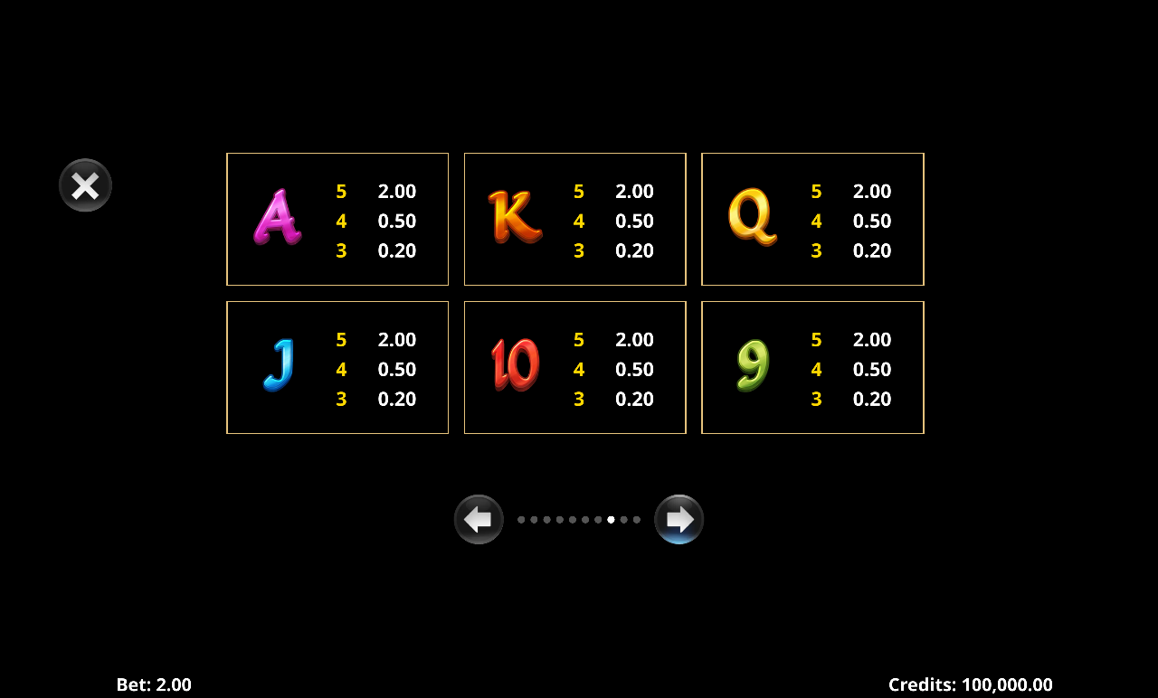 Action Boost 3 Lucky Rainbows information screen