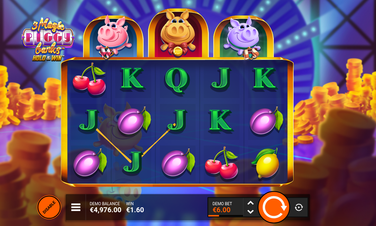 3 Magic Piggy Banks bonus round
