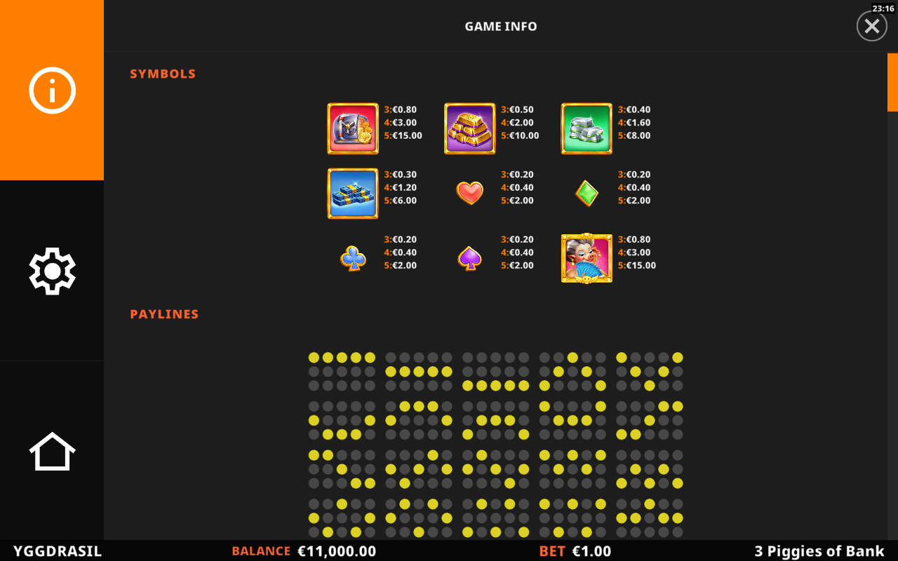 3 Piggies of Bank Lock 'em & Load 'em information screen