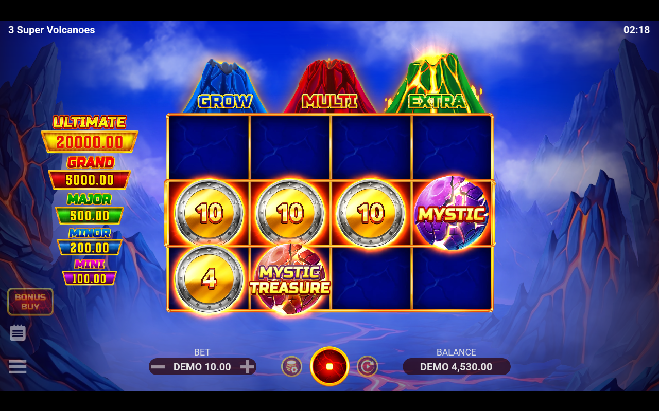 3 Super Volcanoes bonus round